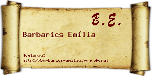 Barbarics Emília névjegykártya