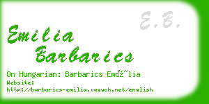 emilia barbarics business card